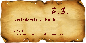 Pavlekovics Bende névjegykártya